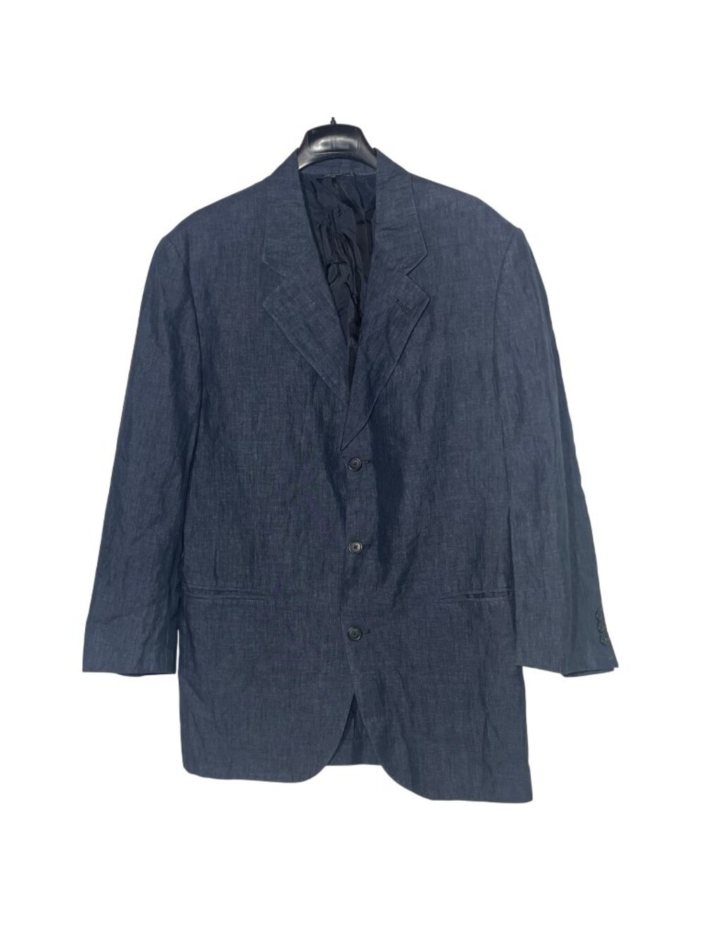 Gianfranco Ferre Linen 3 Button Blazer Sz 52R Chambray Made in Italy
